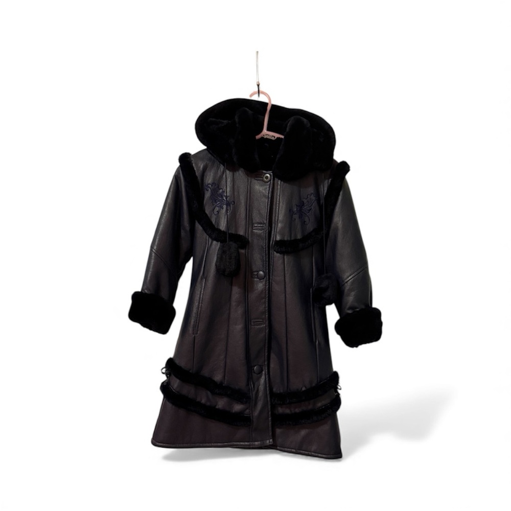 Riccio Black Faux Fur Coat
